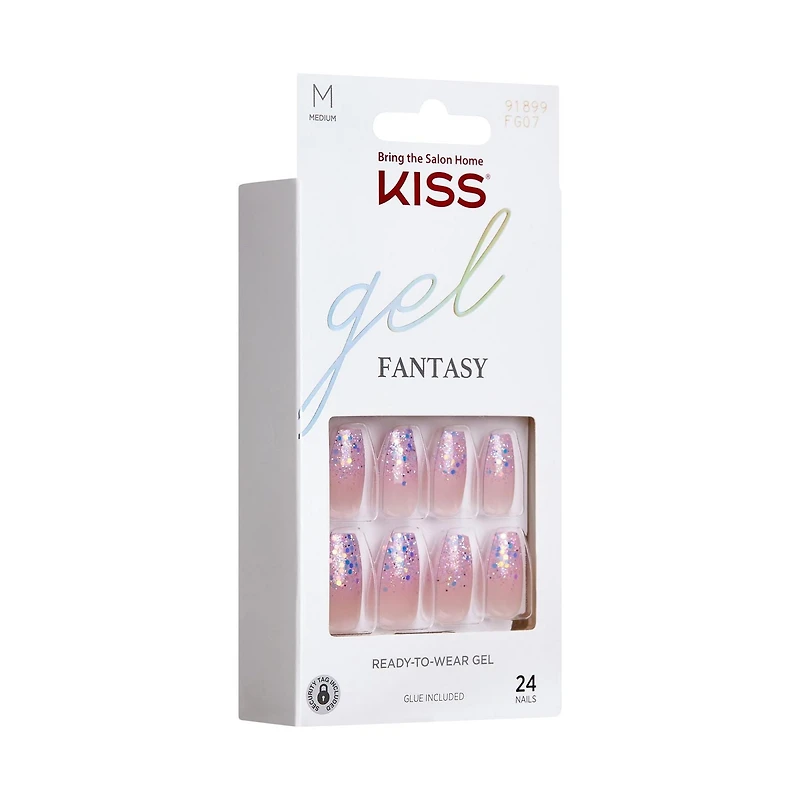 Kiss Gel Fantasy - faux ongles, 28 comptes, court Allure et longueur