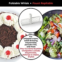 Starfrit Robot Culinaire Manuel 3-en-1, Hachoir, Fouet & Essoreuse À Salade, Lames À Glace, 2 Vitesses, Bol 1L, Pour Salsa, Hummus, Mayo, Vinaigrette