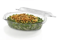 Oval glass Casserole Dish with glass lid