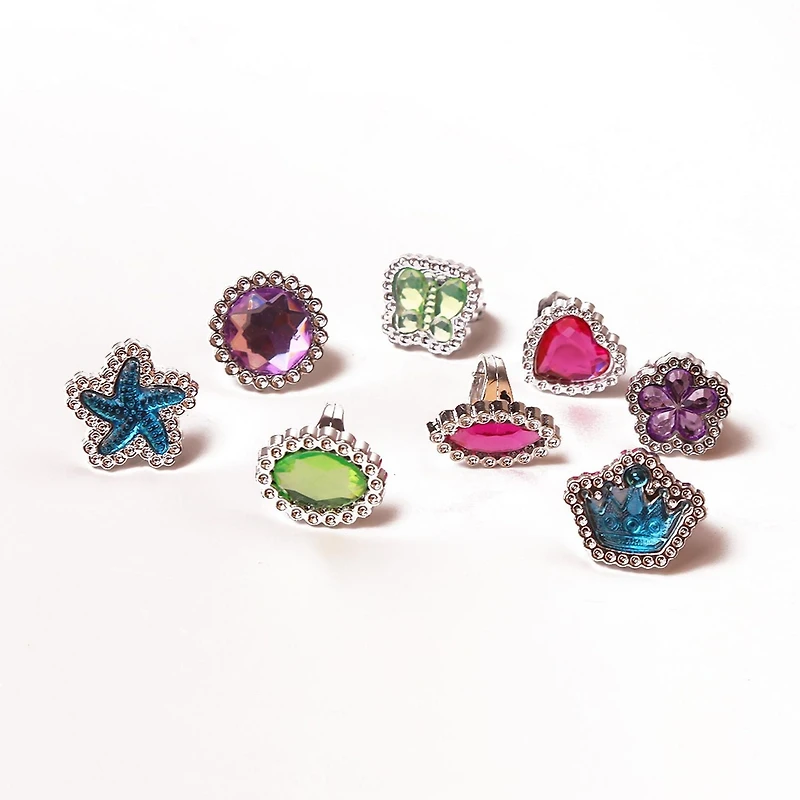 Anneaux en plastique strass, façon de célébrer des cadeaux de fête - 8ct Anneaux en plastique strass