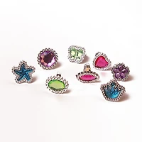 Anneaux en plastique strass, façon de célébrer des cadeaux de fête - 8ct Anneaux en plastique strass