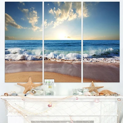 Tableau sur toile imprimée Design Art Photographie paysage marin Couchée de soleil sur la mer