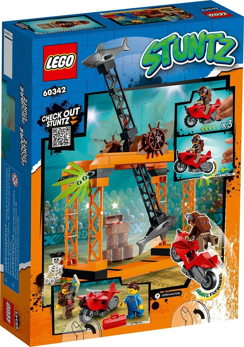 LEGO City Stuntz Le défi de cascades de l’attaque du requin 60342 Ensemble de construction (122 pièces) Comprend 122 pièces, 5+ ans