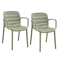 Fauteuils empilables Patioflare, vert, lot de 2