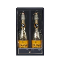 Paquet de 2 décorations en forme de bouteilles de champagne Fraîche FRAICHE EX ORNEMENT NOEL 2 UN