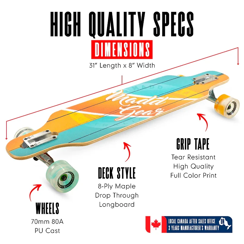 Madd Gear 31 Drop Through Skateboard