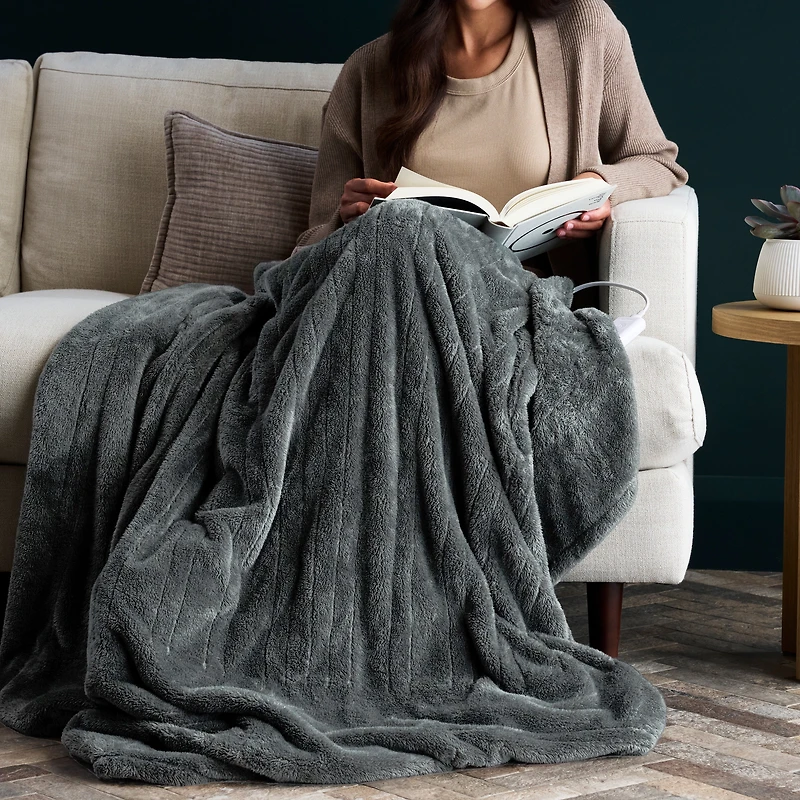 Couverture chauffante électrique Sunbeam Arctic Plush Eco, 4 réglages de chaleur, arrêt automatique, 50 x 60 po