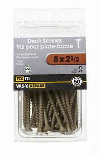 Vis terrasse 8 x 2-1/2 po cèdre 50 pièces