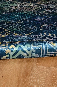 Tapis Emerald Canton bleu & ivoire de 6 pi 7 po x 9 pi 7 po