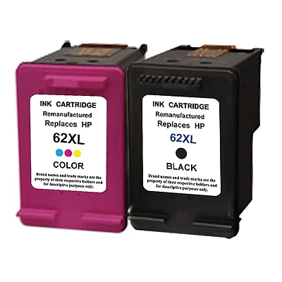 L-ink Compatible HP 62XL High Yield Black/Tri-colour Ink Cartridge Set (C2P05AN, C2P07AN, T0A52AN)