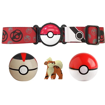Pokemon - Clip 'N' Go Poke Ball Belt Set (Timer Ball - Poke Ball - Growlithe)