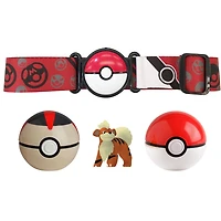 Pokemon - Clip 'N' Go Poke Ball Belt Set (Timer Ball - Poke Ball - Growlithe)