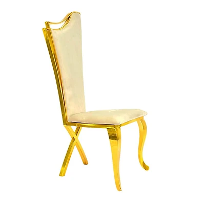 Chaise de salle à manger en or beige du Maroc canadien