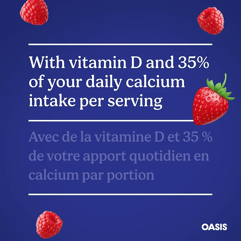 Strawberry Raspberry Drink with Calcium