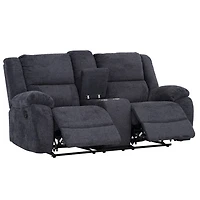 Primo Arthur Canapé 2 places inclinable 76 pouces avec console porte-gobelets, coussins moelleux, revêtement durable, structure solide, design moderne, inclinaison facile
