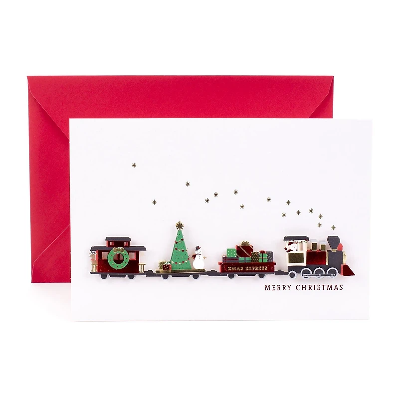 Carte de Noël Hallmark Signature (train de Noël)