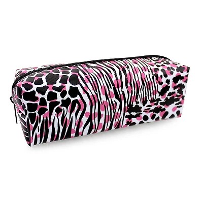 Pen+Gear Étui à crayons à motifs d’animaux mixtes en rose, noir et blanc