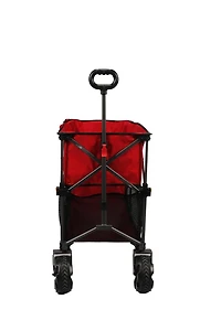 Ozark Trail Double Decker Folding Utility Wagon with Extension Handle, Red, 35" H, Polyester