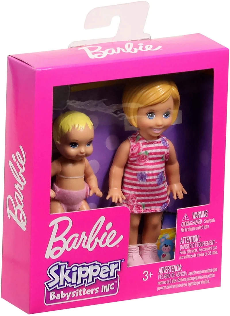 Barbie Skipper Babysitters Inc Dolls, Pink Cloth Diaper