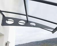 CANOPIA by PALRAM Herald 5 ft. x 22 ft. Door and Window Fixed Awning - Grey