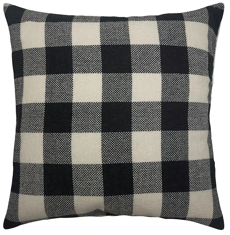 hometrends Black Checkered Decorative Pillow