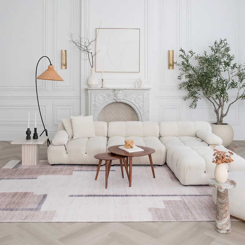 Rug Branch Eclipse Mid-Century Modern Indoor Area Rug, Beige Brown, Geometric - Living Room, Bedroom, Dining Room, and Office