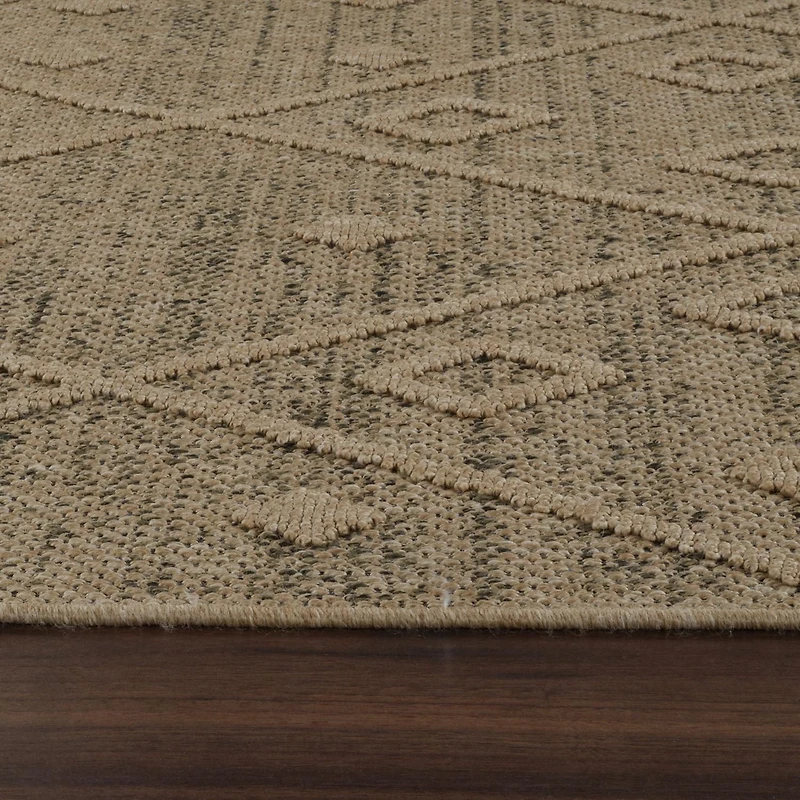 Tapis d'interieur exterieur abstrait Rug Branch Hogar, marron beige, bohème - Salon, chambre, salle a manger et cuisine