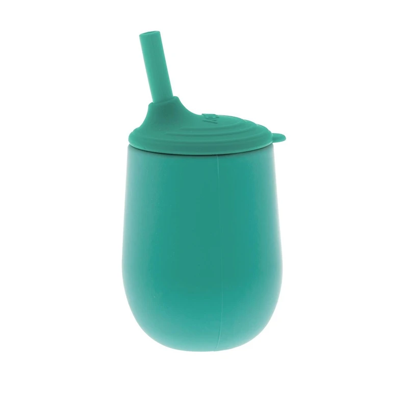 Nûby™ Gobelet d'Apprentissage pour Tout-Petit en Silicone, 100 % Silicone avec Paille TOUCH FLOW™ - Aqua
