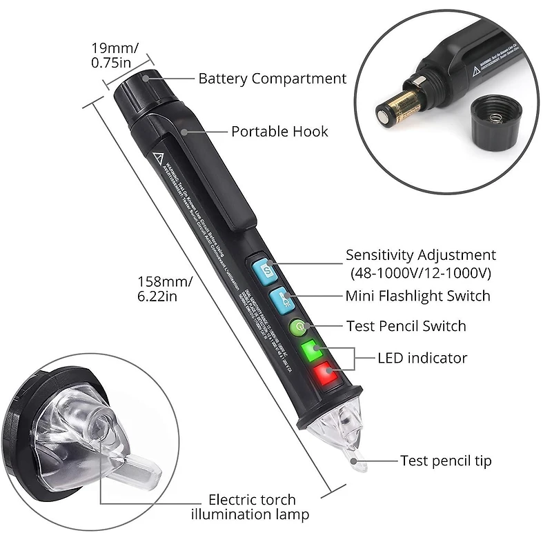 WorkPro Trousse de 5 appareils de vérification électrique Fixation électrique de base