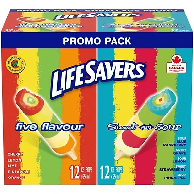 Pops glacés LIFESAVERS assortis 24 x 65 ml