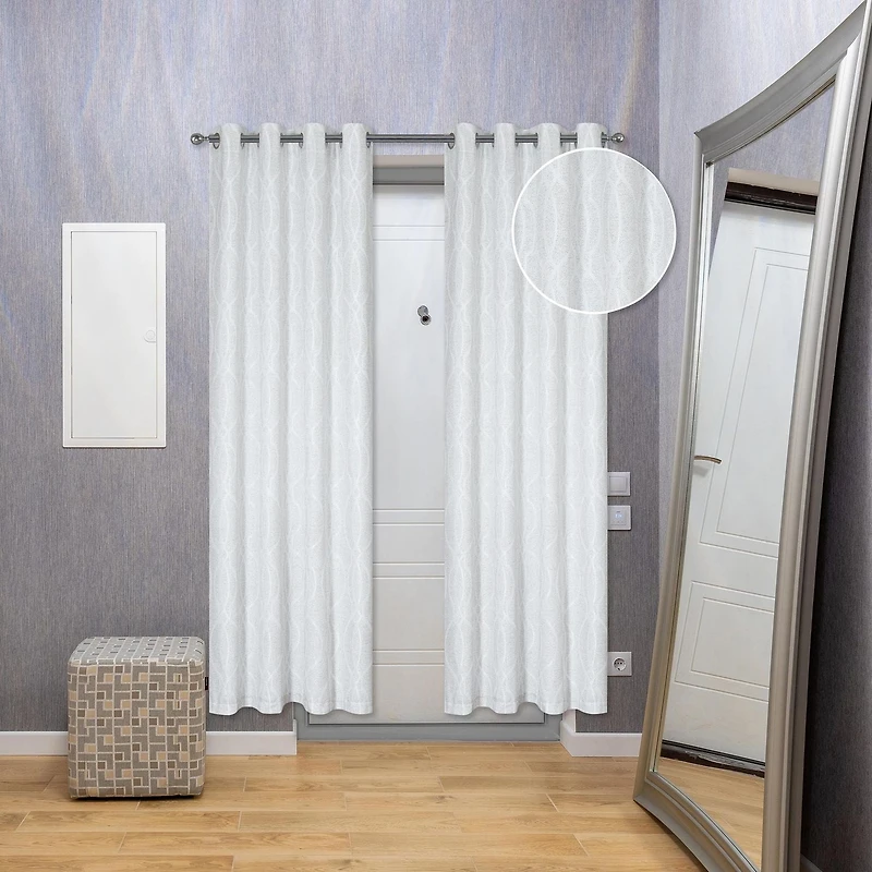 IH Casa Decor Jacquard Panel W 8 Grom Tilde Gray 84" - Ensemble De 2