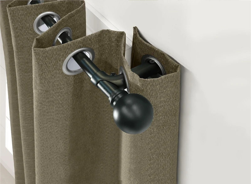 Brynn Blackout Grommet Curtain Rod 48" To 86" in Black