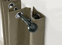 Brynn Blackout Grommet Curtain Rod 48" To 86" in Black