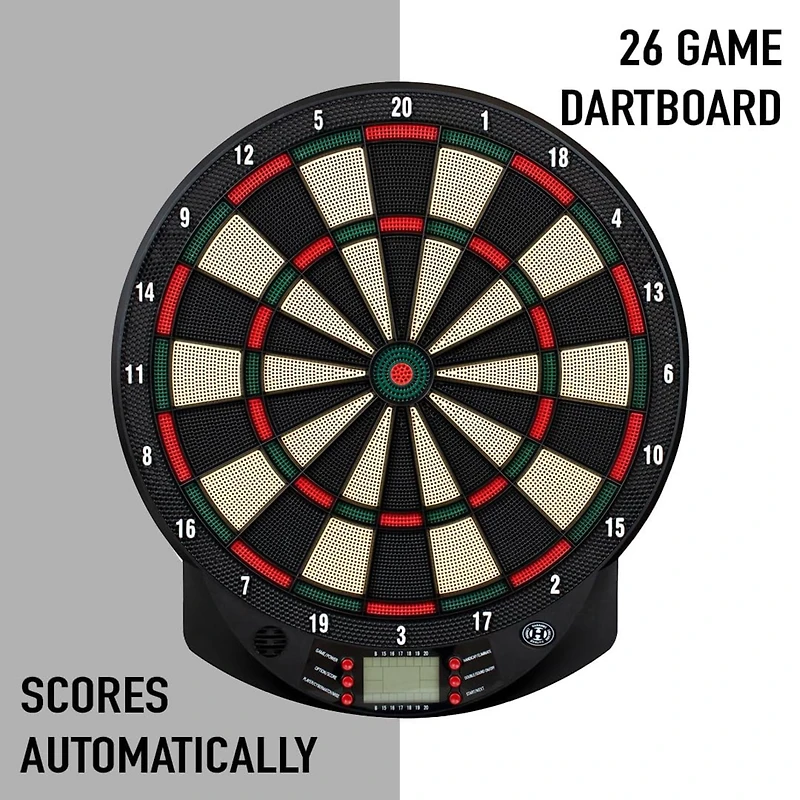 Harrows Electro 3 Soft‑Tip Electronic Dartboard – Indoor Game, Auto‑Scoring, 26 Games/185 Variations, 6 Soft‑Tip Darts, Up to 8 Players.