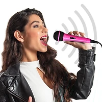 Singsation Classic Bluetooth Karaoke Machine/Speaker with Wired Microphone - Pink
