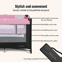 Parc de jeu portable Dream On Me Zazzy avec berceau