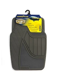 Ensemble de tapis en caoutchouc et moquette haut de gamme de Goodyear, noir Gris