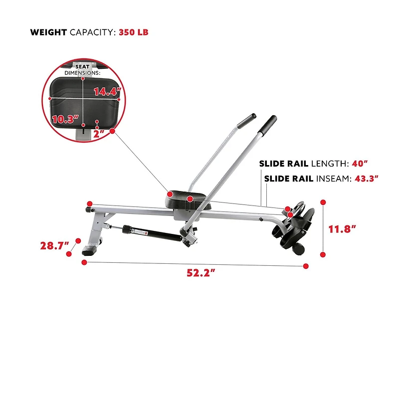 Sunny Health & Fitness SF-RW5639 Full Motion Rowing Machine