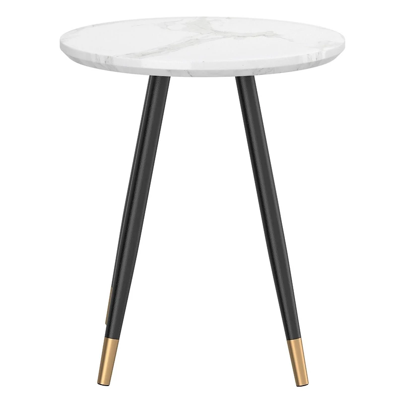 Table d'appoint ronde contemporaine avec fini en similimarbre