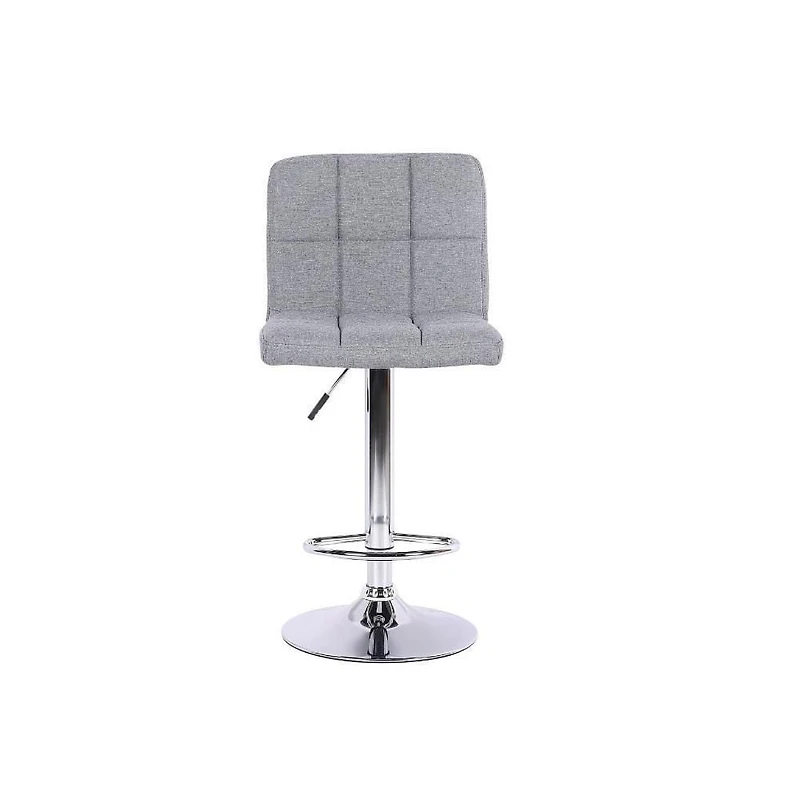 Heavenly Collection | Paul Adjustable Stool with Gray Upholstery for Kitchen Island or Home Bar| Set 2