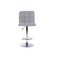 Heavenly Collection | Paul Adjustable Stool with Gray Upholstery for Kitchen Island or Home Bar| Set 2