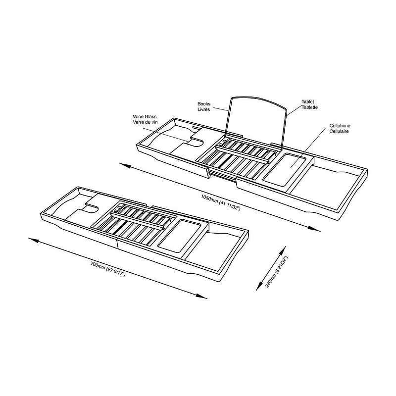 A&E Bath and Shower TIANA Bathtub tray