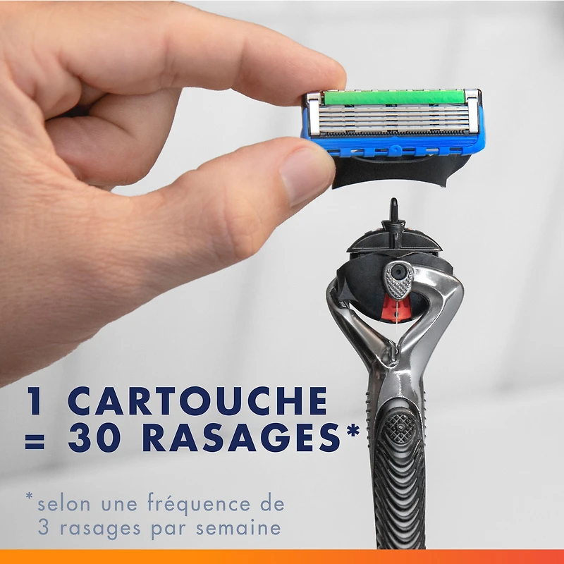 Cartouches de rechange de rasoir Gillette Fusion5 ProGlide pour hommes de rasoir pour manche de rasoir Flex-pivot, cartouches à 5 lames de rasoir, lame de précision pour hommes