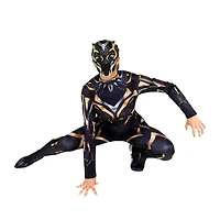 MARVEL Black Panther Adult Women’s Costume - Sublimated Print Jumpsuit and 3D Plastic Mask