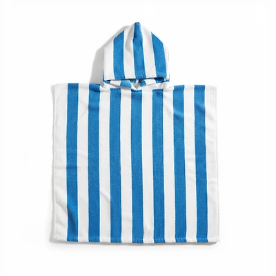 Mainstays Reversible Hooded Towel - Blue Stripe, 1 Piece, 24" x 48