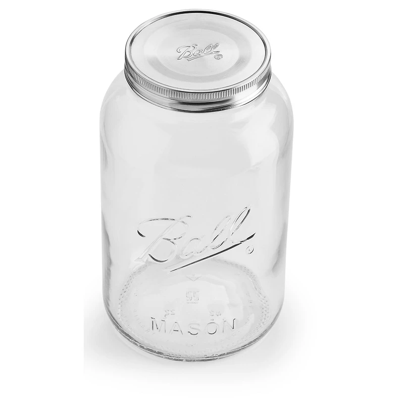 Ball Decorative Mason Jar with One Piece Stainless Steel Lid, 3.78 L (128 oz), BPA-free
