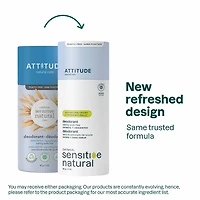 ATTITUDE oatmeal sensitive natural, Déodorant Sans Plastique, Sans odeur, 85 g