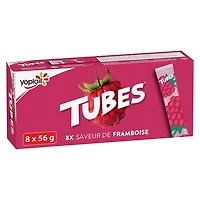 Yoplait 1% Tubes de Yogourt, Saveur de Framboise, Yogourt pour Enfants, 8 x 56 g 8 x 56 g