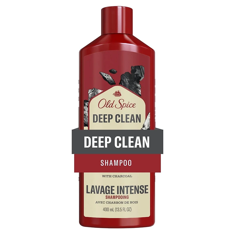 Old Spice Deep Clean Shampoo for Men with Charcoal, Fresh and Clean Scent, Removes Built Up Dirt and Oil, 400ML
