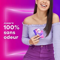 Protège-dessous quotidiens Always Radiant, longueur régulière, degré d’absorption léger, jusqu’à 100% sans odeurs et sans parfum, avec bande adhésive sur toute la longueur Edge-2-Edge, 96protège-desso 96CT